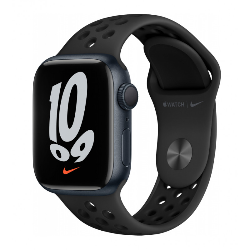 Умные часы Apple Watch Series 7 45 мм Aluminium Case with NIKE, темная ночь