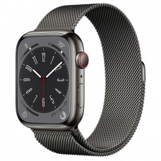 Умные часы Apple Watch Series 8 41 мм Graphite Stainless Steel with Graphite Milanese Loop, размер R