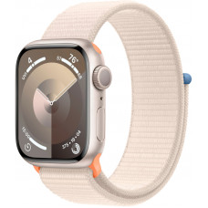 Apple Watch Series 9, 45 мм, корпус из алюминия цвета «сияющая звезда», нейлоновый ремешок цвета «сияющая звезда»