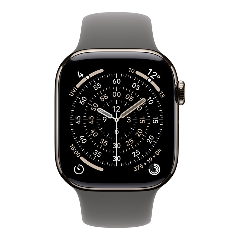 Apple Watch Series 11, 42 мм, титан, спортивный ремешок S/M