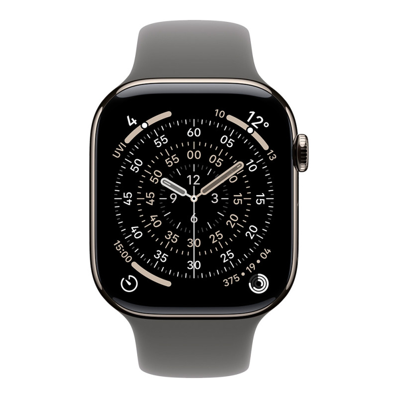 Apple Watch Series 11, 46 мм, титан, спортивный ремешок S/M