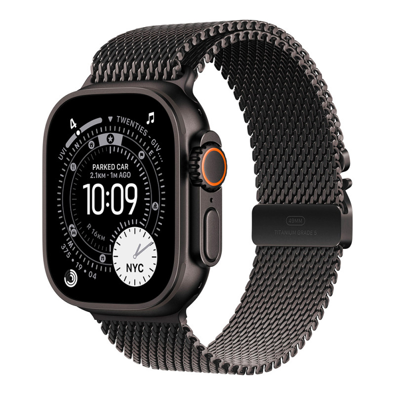 Apple Watch Ultra 3 Black, ремешок Milanese M