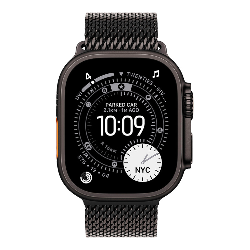 Apple Watch Ultra 3 Black, ремешок Milanese M